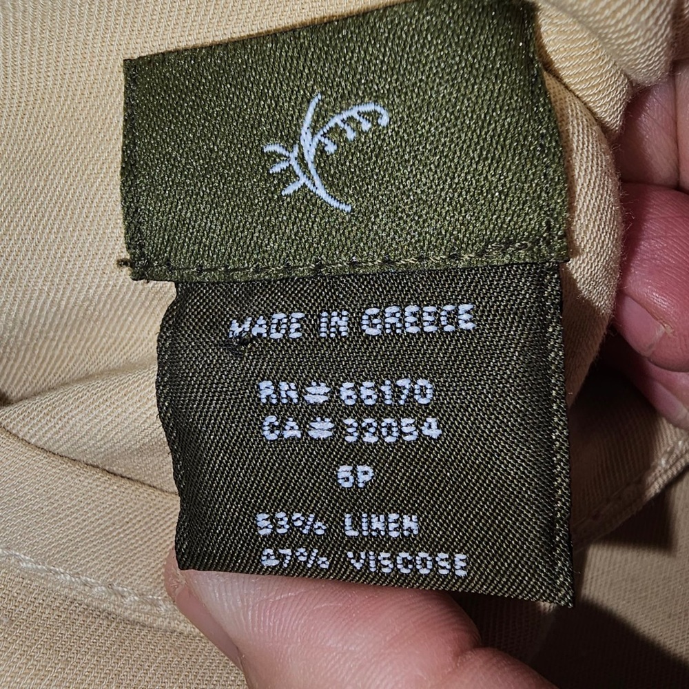 Made in Greece Beige pleated skirt size 6 linen - Picture 4 of 6